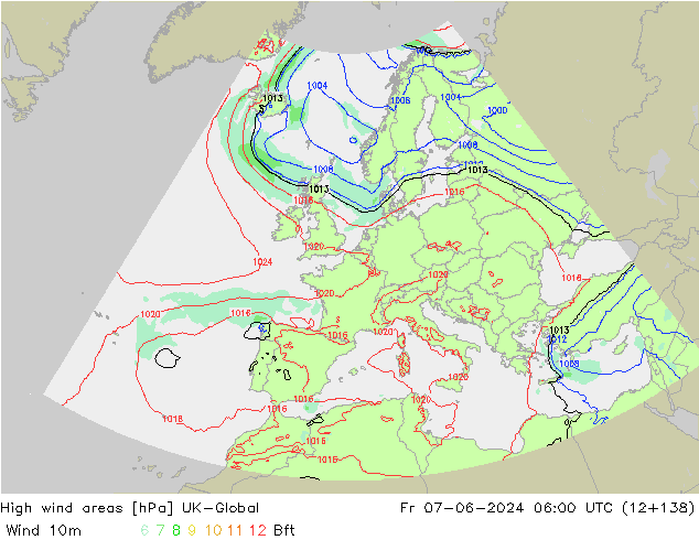 High wind areas UK-Global Fr 07.06.2024 06 UTC