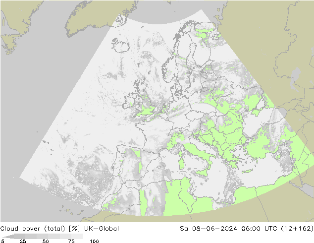 Cloud cover (total) UK-Global Sa 08.06.2024 06 UTC