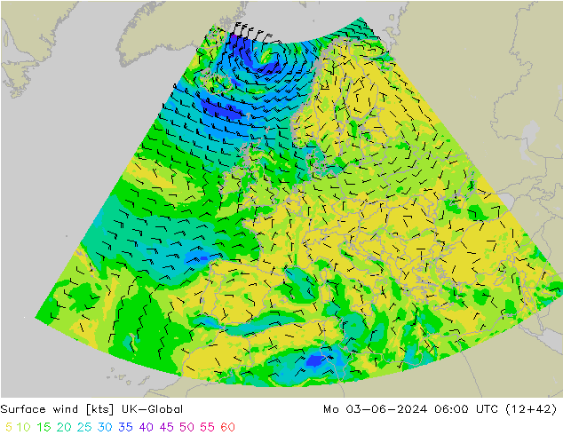 ветер 10 m UK-Global пн 03.06.2024 06 UTC