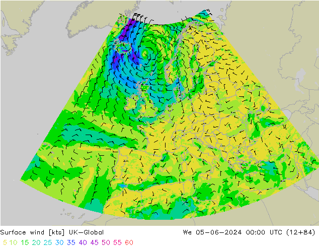 ветер 10 m UK-Global ср 05.06.2024 00 UTC
