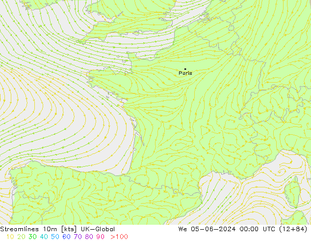 Rüzgar 10m UK-Global Çar 05.06.2024 00 UTC