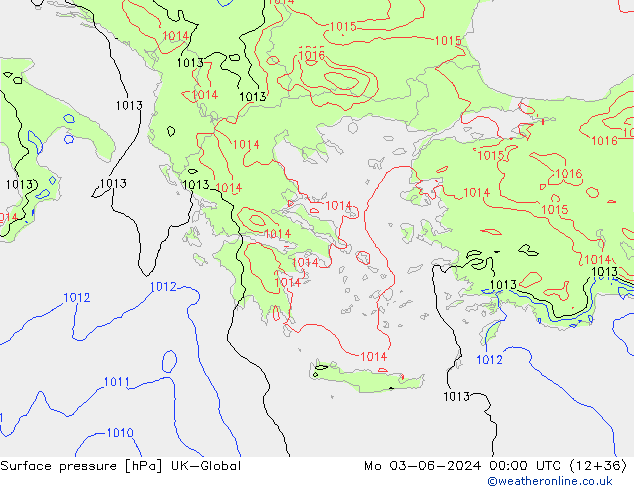Surface pressure UK-Global Mo 03.06.2024 00 UTC