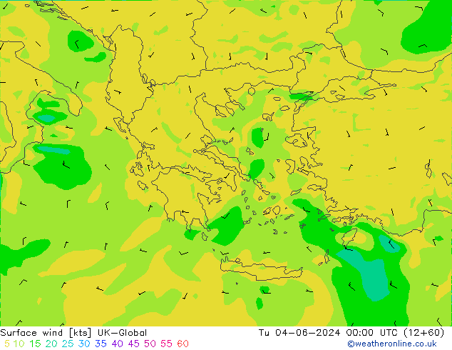 Surface wind UK-Global Tu 04.06.2024 00 UTC