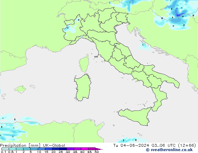 Precipitazione UK-Global mar 04.06.2024 06 UTC