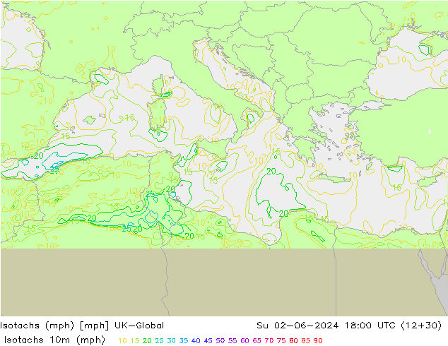 Isotachs (mph) UK-Global Su 02.06.2024 18 UTC