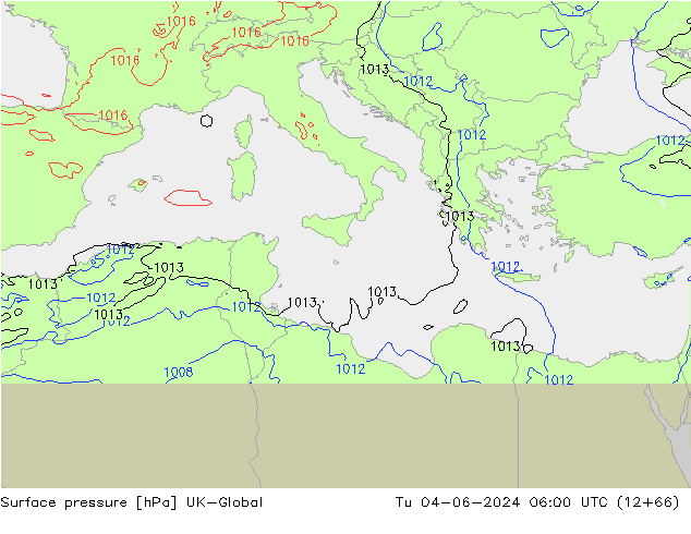 Pressione al suolo UK-Global mar 04.06.2024 06 UTC