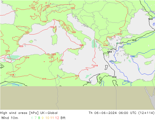 High wind areas UK-Global gio 06.06.2024 06 UTC