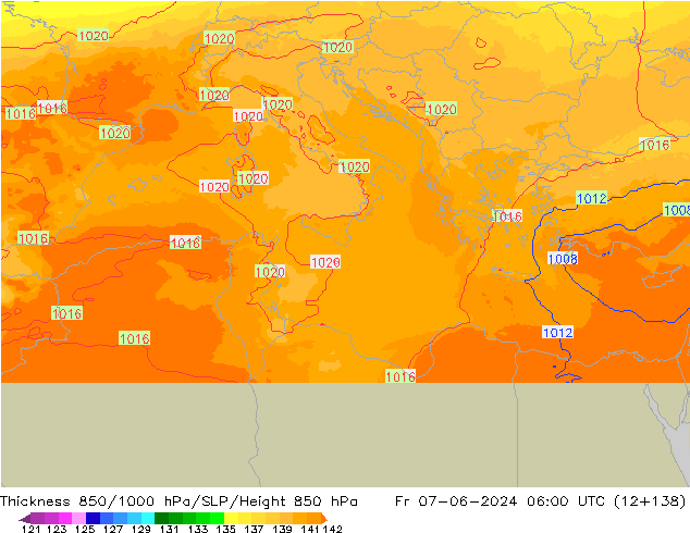 Thck 850-1000 hPa UK-Global Fr 07.06.2024 06 UTC