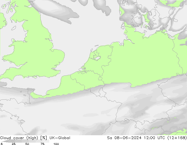 Cloud cover (high) UK-Global Sa 08.06.2024 12 UTC