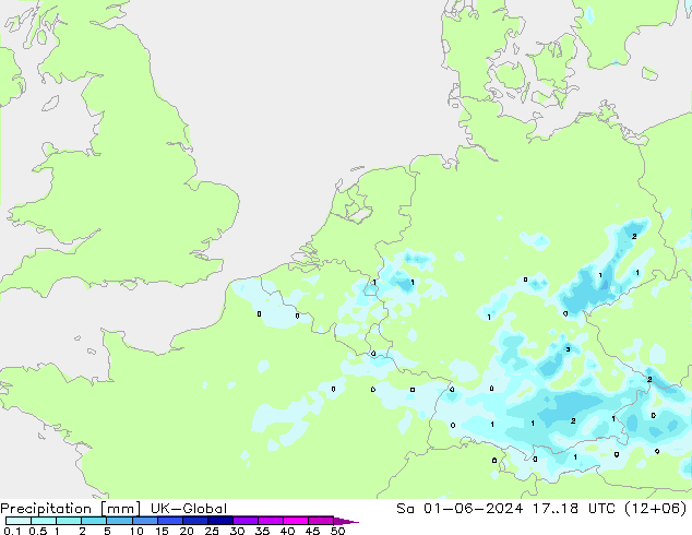 Précipitation UK-Global sam 01.06.2024 18 UTC