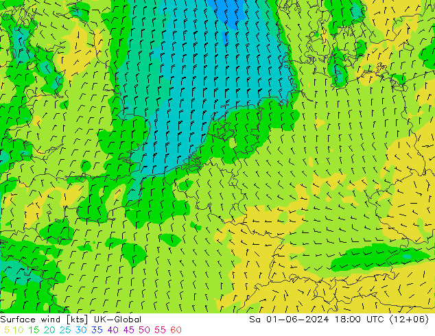 Surface wind UK-Global Sa 01.06.2024 18 UTC