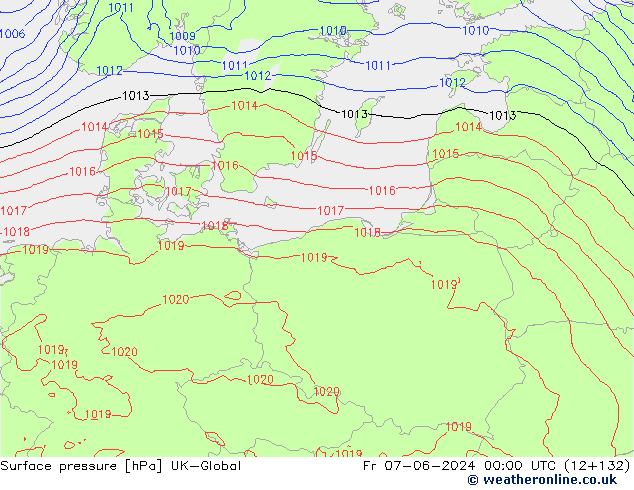 Luchtdruk (Grond) UK-Global vr 07.06.2024 00 UTC