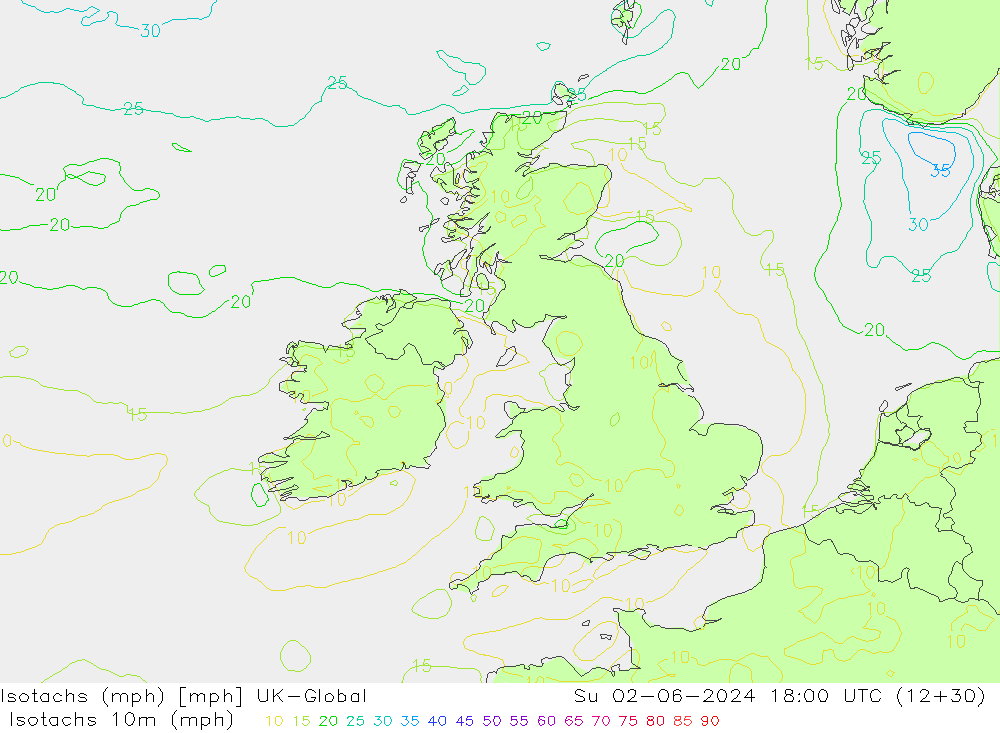 Isotachs (mph) UK-Global Ne 02.06.2024 18 UTC