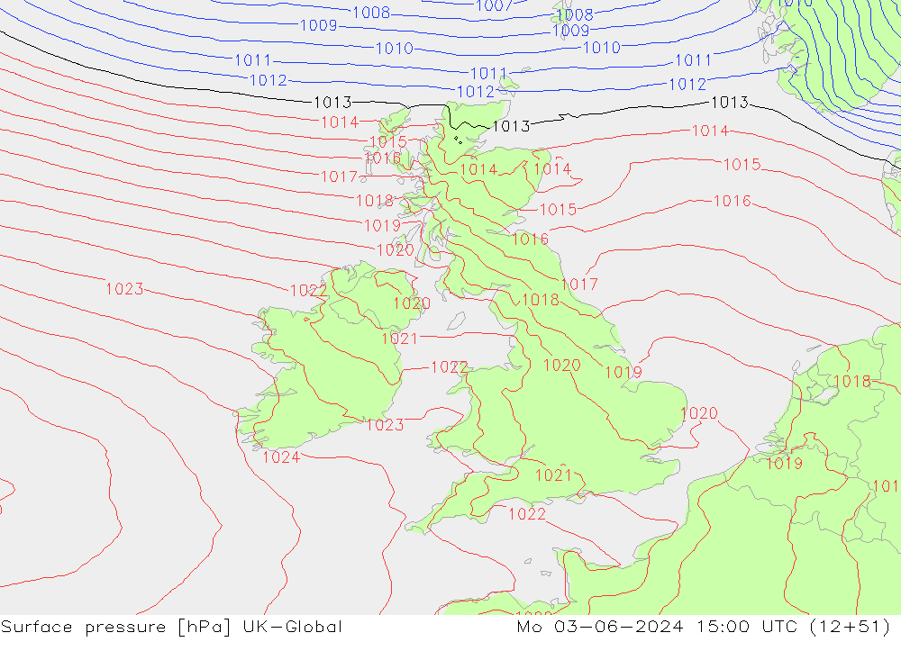 Luchtdruk (Grond) UK-Global ma 03.06.2024 15 UTC