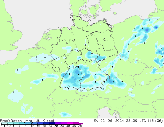 Précipitation UK-Global dim 02.06.2024 00 UTC