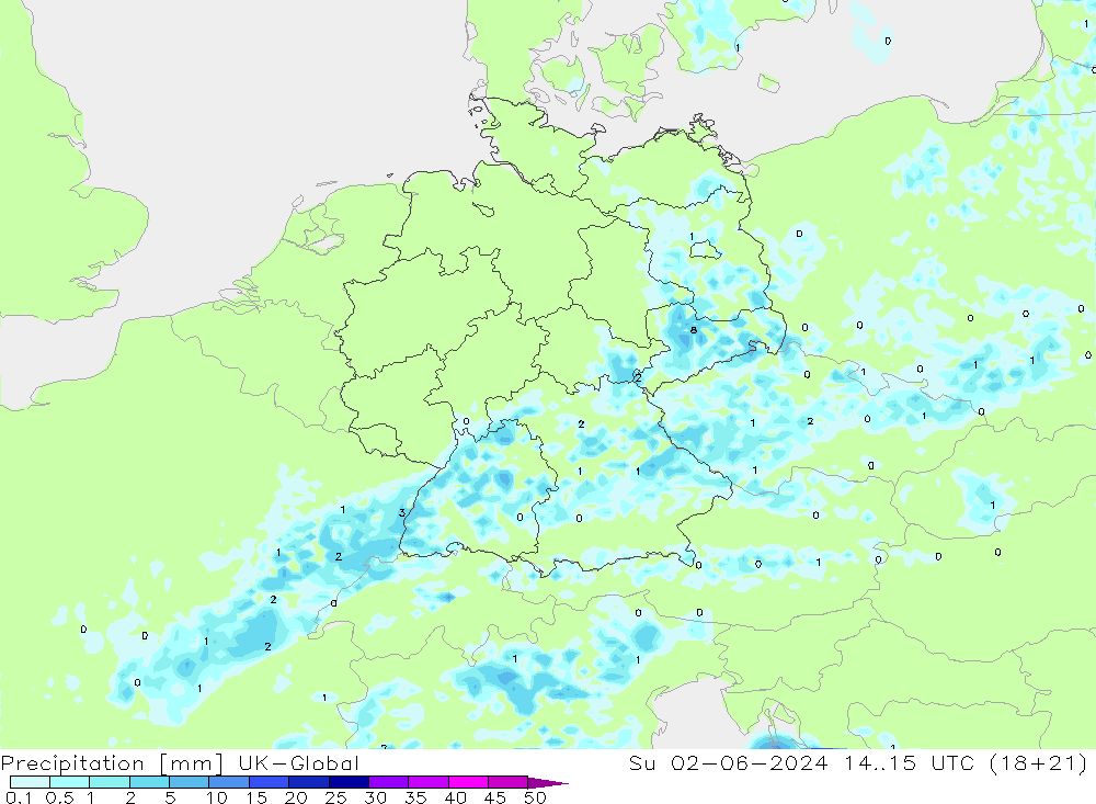 Neerslag UK-Global zo 02.06.2024 15 UTC