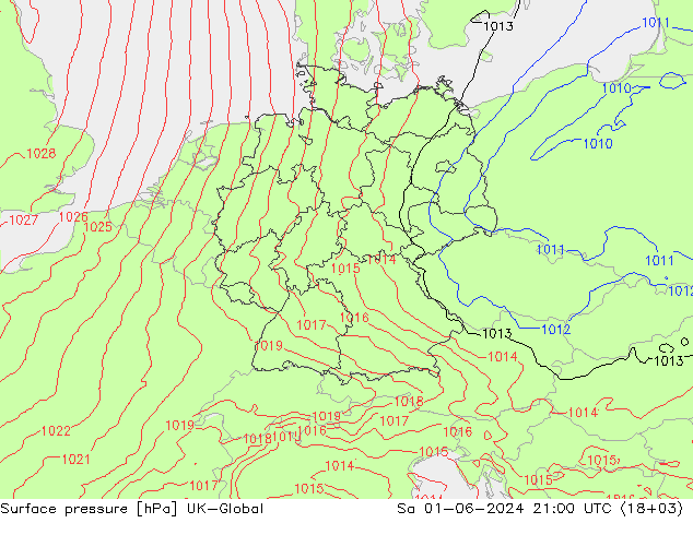 pressão do solo UK-Global Sáb 01.06.2024 21 UTC