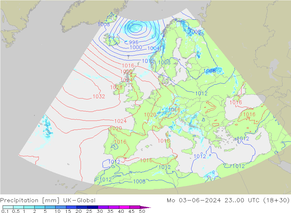 Yağış UK-Global Pzt 03.06.2024 00 UTC