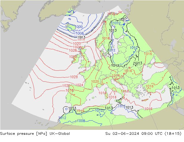 приземное давление UK-Global Вс 02.06.2024 09 UTC