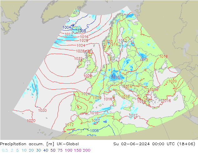 Precipitación acum. UK-Global dom 02.06.2024 00 UTC