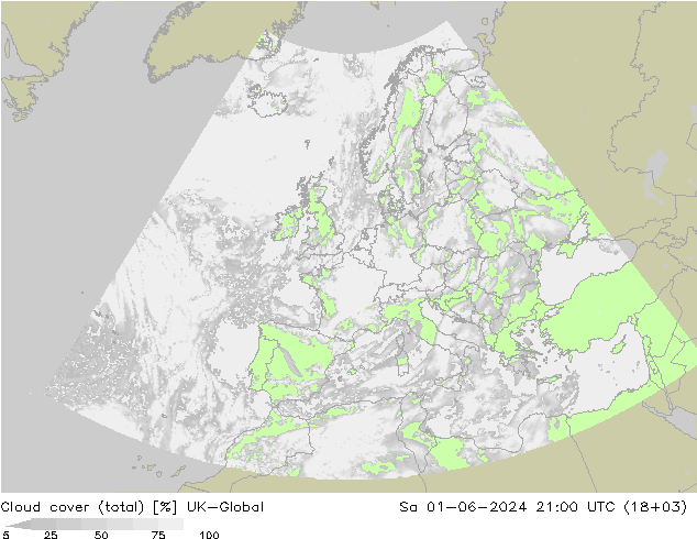 Nuages (total) UK-Global sam 01.06.2024 21 UTC