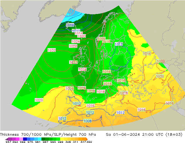 Thck 700-1000 hPa UK-Global sam 01.06.2024 21 UTC
