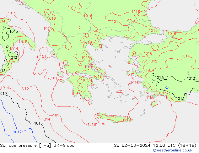 Yer basıncı UK-Global Paz 02.06.2024 12 UTC