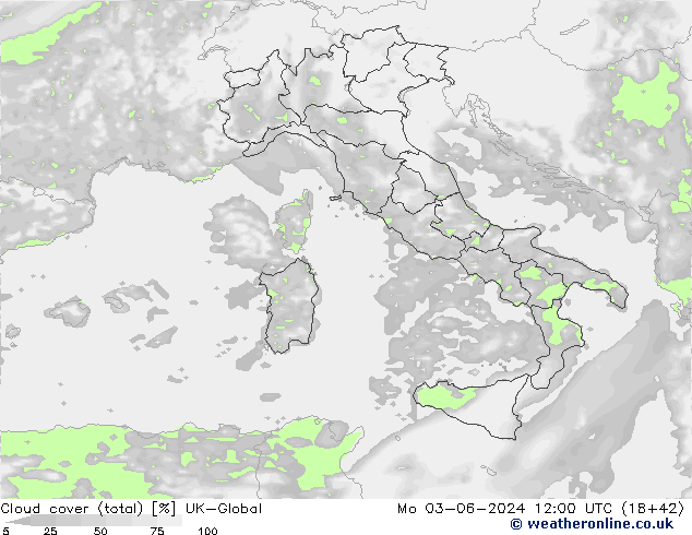Nubes (total) UK-Global lun 03.06.2024 12 UTC