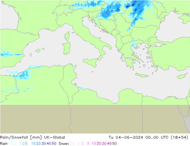 Rain/Snowfall UK-Global Tu 04.06.2024 00 UTC