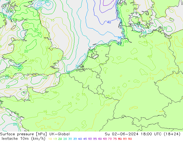 Isotachs (kph) UK-Global dim 02.06.2024 18 UTC