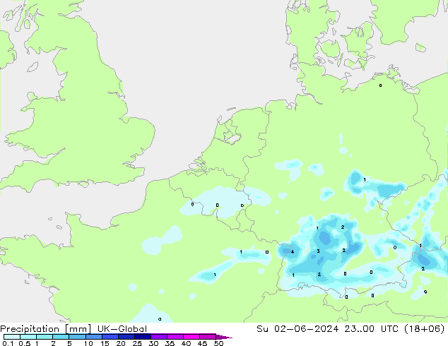 Neerslag UK-Global zo 02.06.2024 00 UTC
