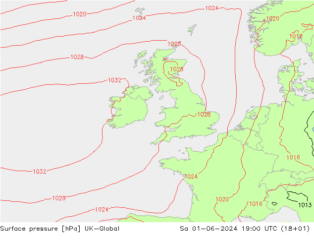 Surface pressure UK-Global Sa 01.06.2024 19 UTC