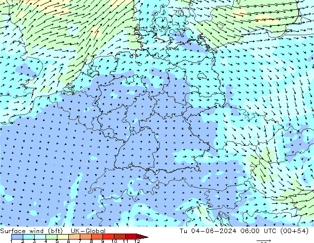  10 m (bft) UK-Global  04.06.2024 06 UTC