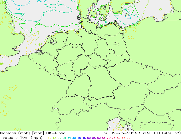 Isotaca (mph) UK-Global dom 09.06.2024 00 UTC