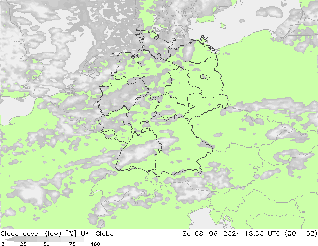 Nubes bajas UK-Global sáb 08.06.2024 18 UTC