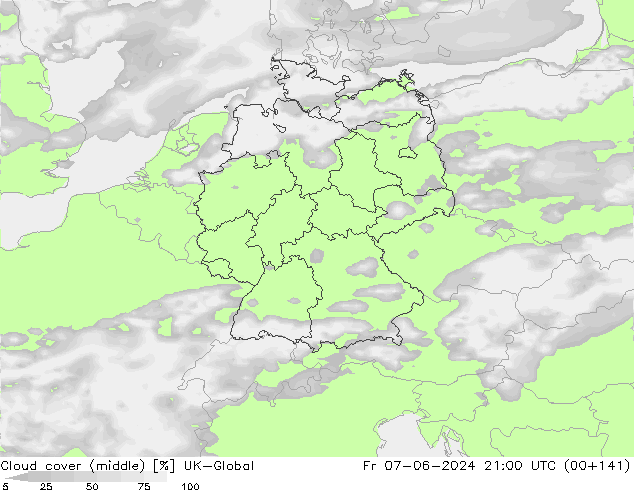 Cloud cover (middle) UK-Global Fr 07.06.2024 21 UTC