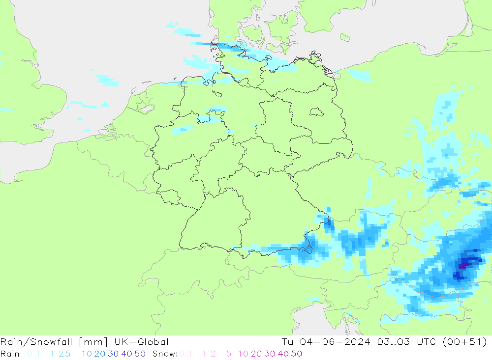 Rain/Snowfall UK-Global Tu 04.06.2024 03 UTC