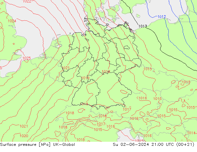 приземное давление UK-Global Вс 02.06.2024 21 UTC