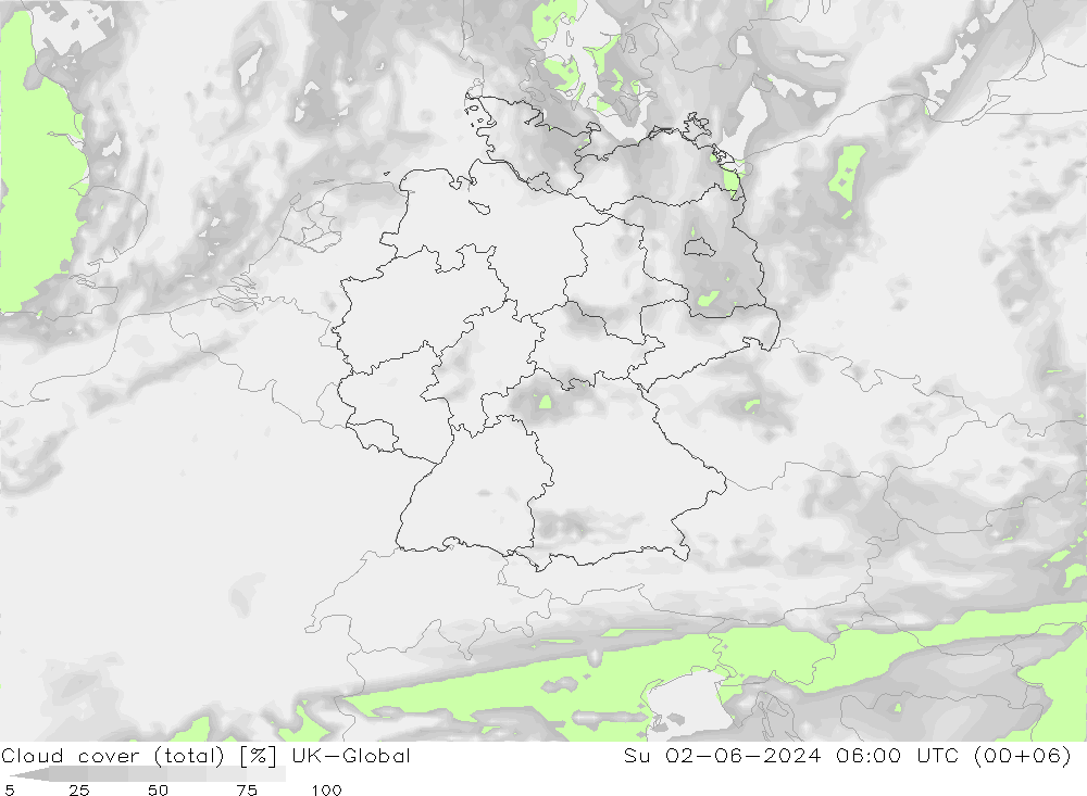 zachmurzenie (suma) UK-Global nie. 02.06.2024 06 UTC