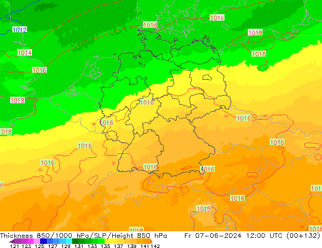 Thck 850-1000 hPa UK-Global Fr 07.06.2024 12 UTC