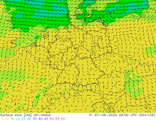 Surface wind UK-Global Fr 07.06.2024 06 UTC