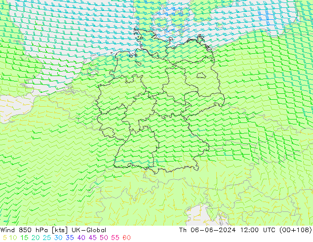  850 hPa UK-Global  06.06.2024 12 UTC