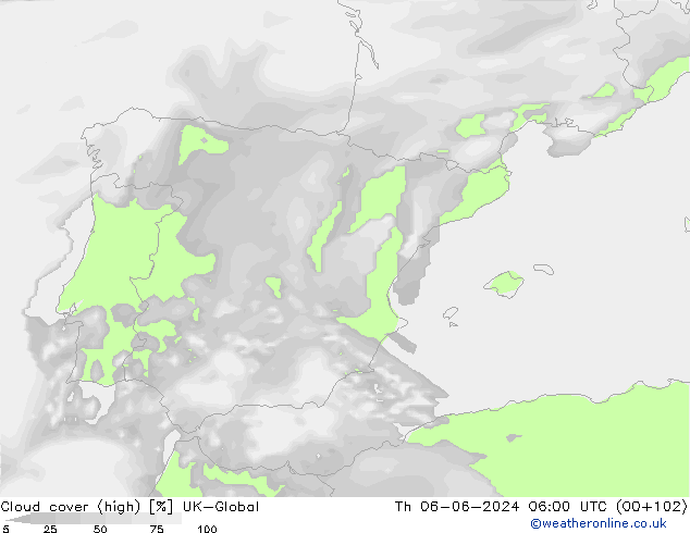 zachmurzenie (wysokie) UK-Global czw. 06.06.2024 06 UTC