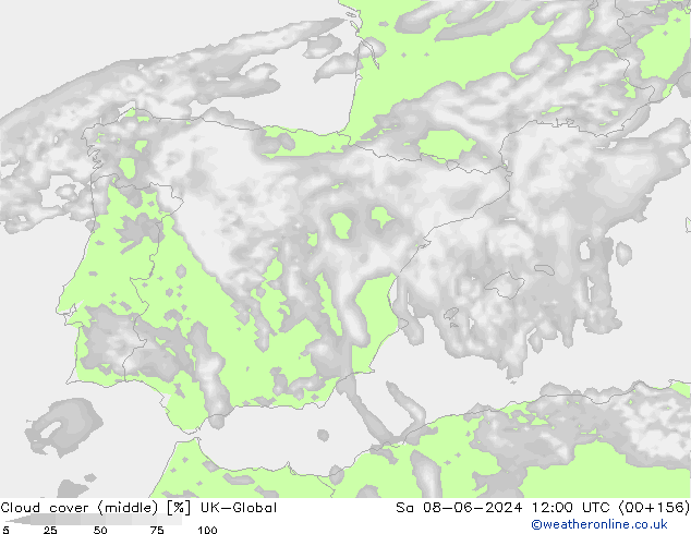Cloud cover (middle) UK-Global Sa 08.06.2024 12 UTC