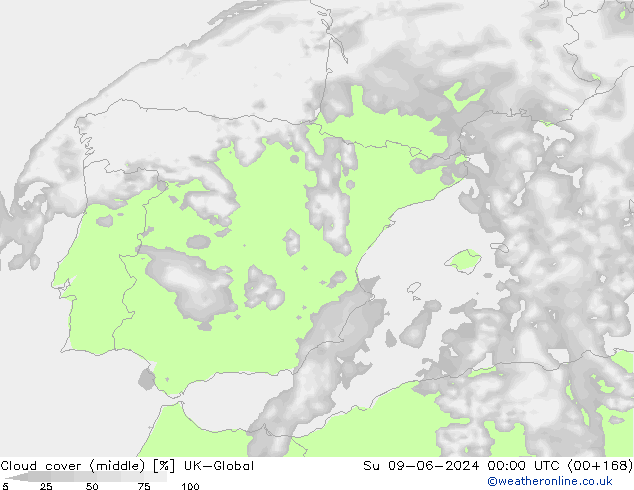 Nuages (moyen) UK-Global dim 09.06.2024 00 UTC