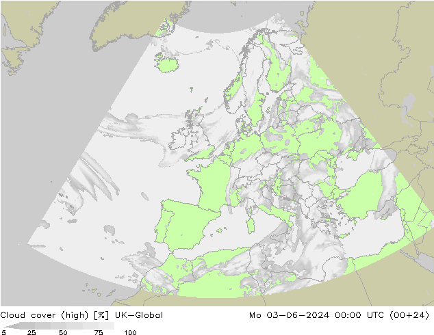 zachmurzenie (wysokie) UK-Global pon. 03.06.2024 00 UTC