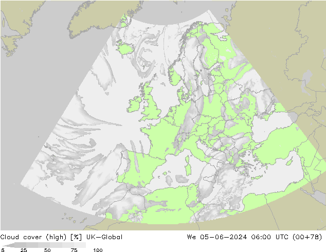 Wolken (hohe) UK-Global Mi 05.06.2024 06 UTC