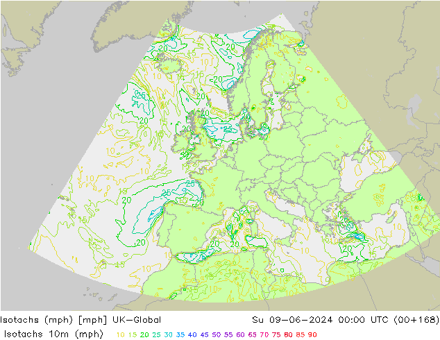 Isotachs (mph) UK-Global dim 09.06.2024 00 UTC