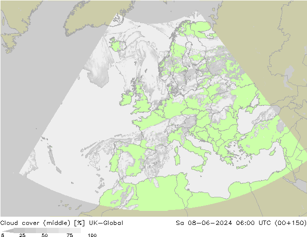 Nuages (moyen) UK-Global sam 08.06.2024 06 UTC