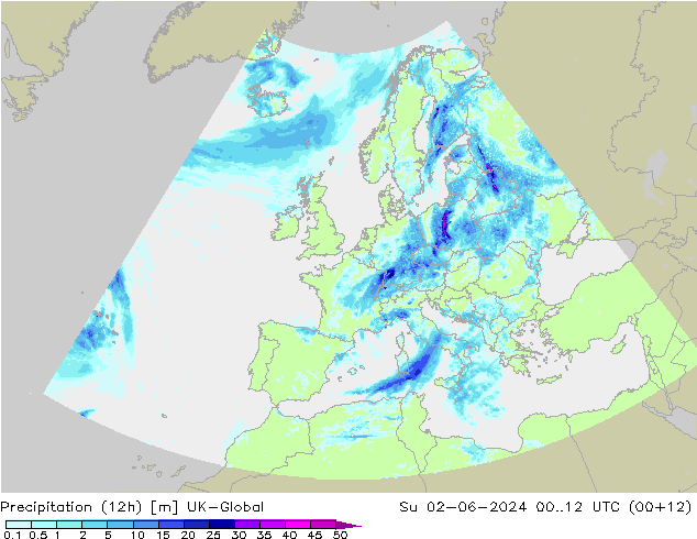 Nied. akkumuliert (12Std) UK-Global So 02.06.2024 12 UTC